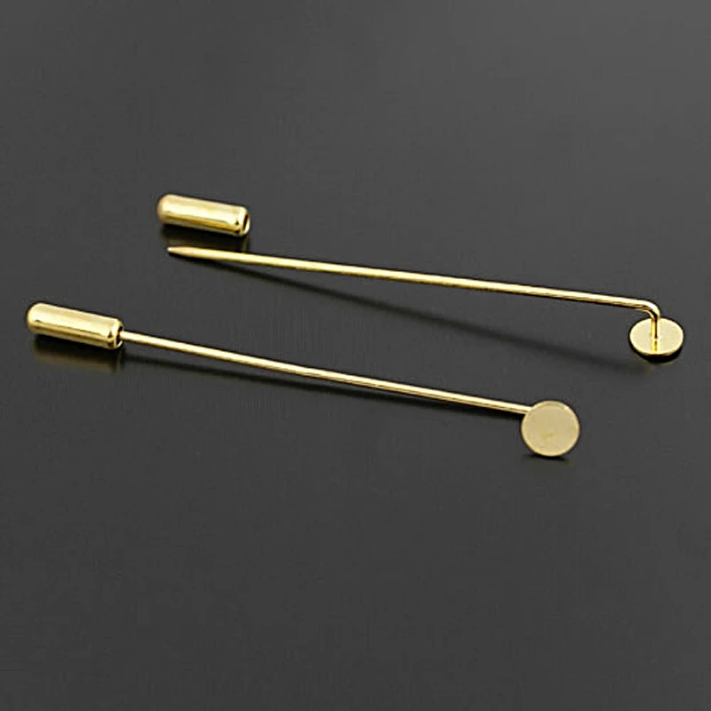 20PCS with stopper Can paste Round Disk Brass Brooch Base Pins Hat Jewelry Accessories Findings Wholesale | Украшения и