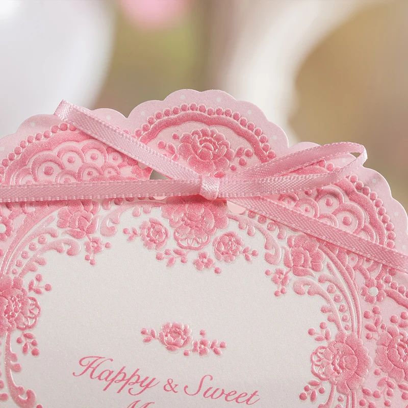 Сладкий Розовый Цвет Свадьба Конфеты Коробка подарка Партии фавор держатель 50