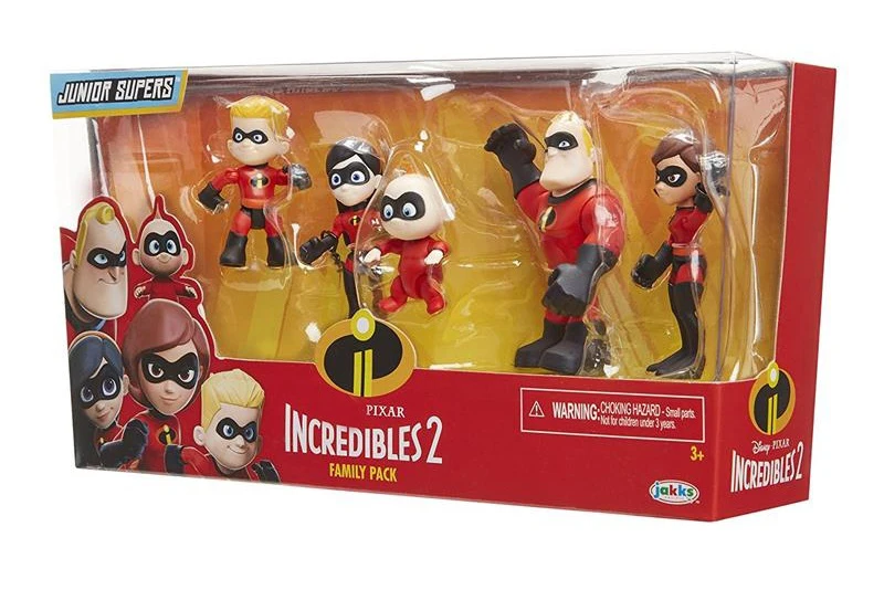 Pixar The Incredibles 2 family pack Junior Supers Figures Toys Dash Parr Jack Parr Elastigirl 4-10 см