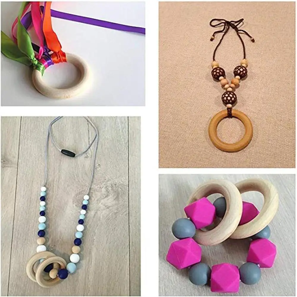 Кольца из натурального дерева хаки для поделок подвесок и соединителей 30/40/55/65/70