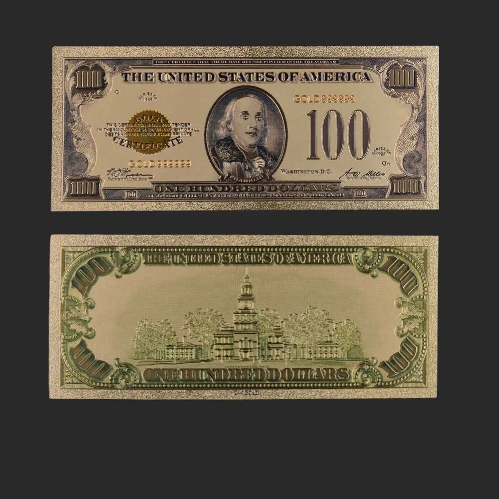 1928 7 шт. США $1 2 5 10 20 50 100 долларовая Золотая банкнота красочный мир денег для
