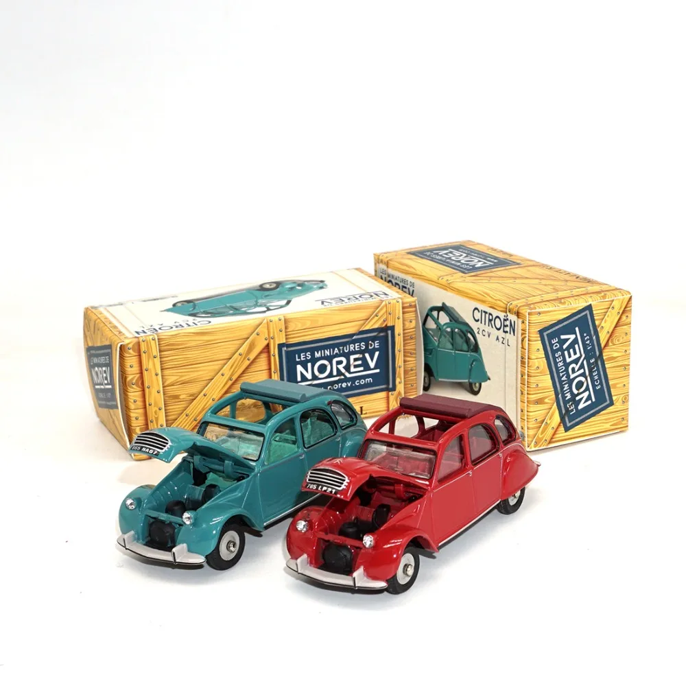 1/43 NOREV металлическая литая под давлением модель 2 CV зеленый и красный AZL CL1522 Rouge Corsaire