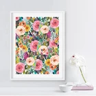 Картина на холсте с акварелью и цветочным принтом для дома, спальни, кабинета, офиса, украшение на стену