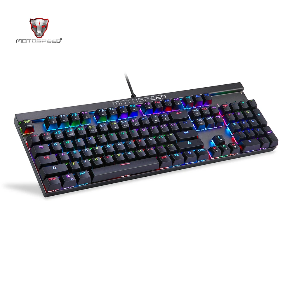 Проводная Механическая игровая клавиатура Motospeed CK103 с 104 клавишами NKRO USB RGB