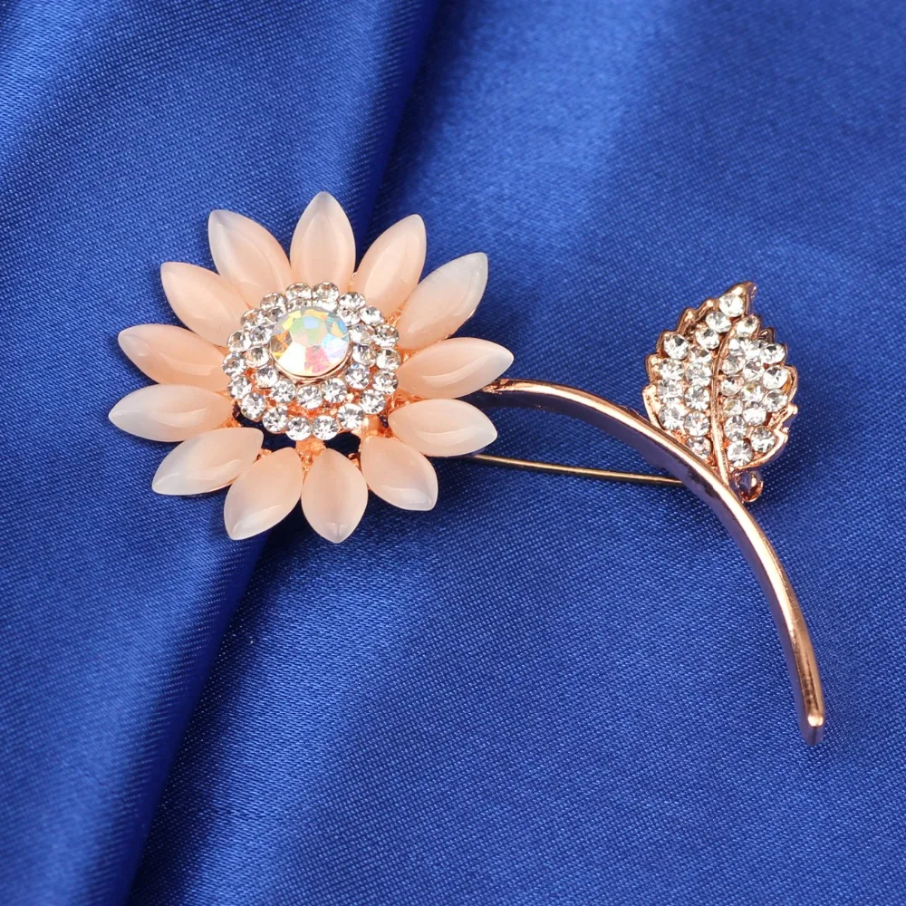 WEVENI Стразы металлическая брошь в виде подсолнуха для женщин броши вечеринки