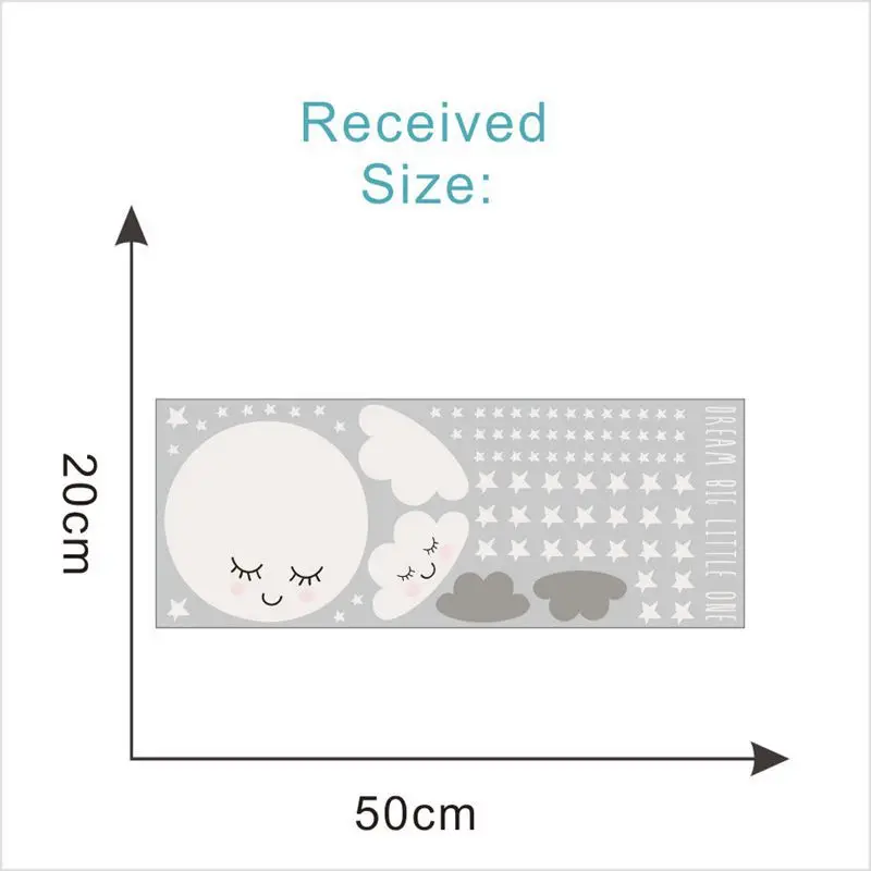 

Cute Smiley Face Clouds Stars Wall Paste Cartoon Nursery Baby Bedroom Self-adhesive Wallpaper Sticker Living Room