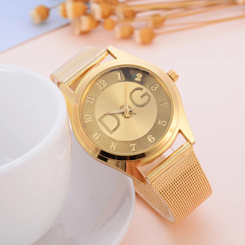 Фото Reloj mujer женские часы Роскошные брендовые модные золотые сетчатые часы из нержавеющей стали аналоговые кварцевые наручные часы для женщин ... №4