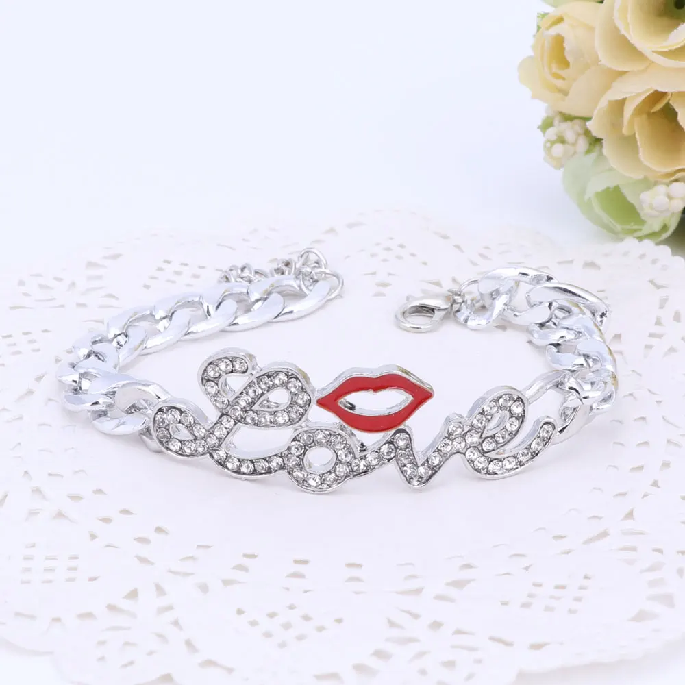 Женские аксессуары Ювелирные наборы милые красные губы любовь большая буква