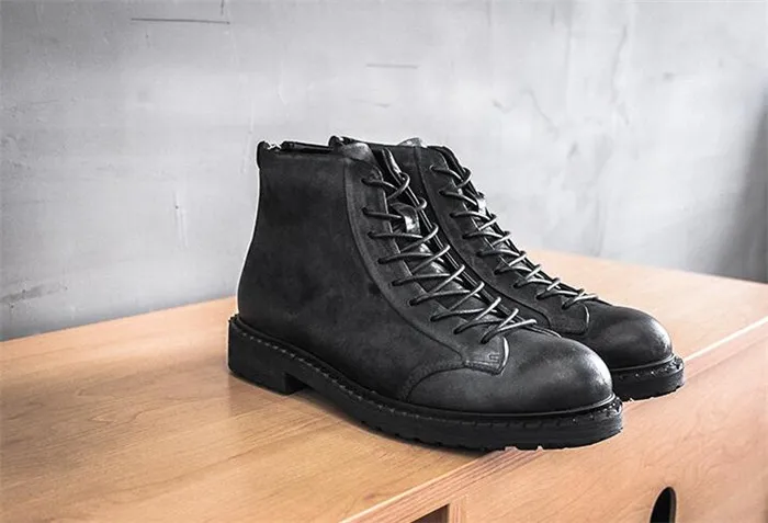 Винтажные ботинки Martin Мужские Ботильоны Зимняя обувь на высоком каблуке
