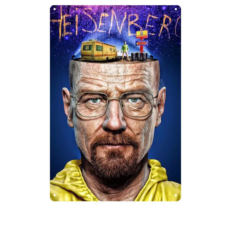 M Винтажная металлическая Жестяная Табличка с надписью «Breaking Bad» для паба, бара, казино, клуба, декоративная тарелка, рисунок Гейзенберга, настенные художественные наклейки для фильмов, N279 - Цвет: M