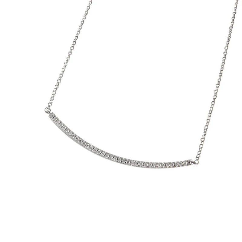Silver F.I.N.S минималистичное ювелирное изделие, 925 пробы, Серебряные дугообразные подвески для женщин, кубический цирконий, ожерелье, подвеска, хорошее ювелирное изделие - Окраска металла: Silver