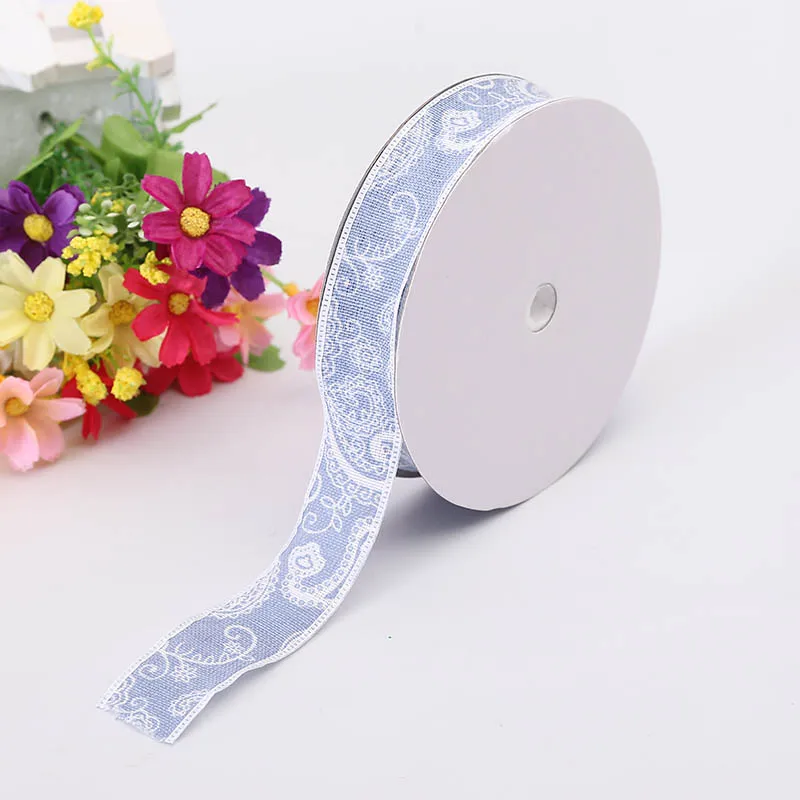 New Craft Supplies Trendy Ribbon 2.5cm Denim Large Waist Pattern Silk Sewing Costume Wedding Decoration Gift Packaging | Дом и сад