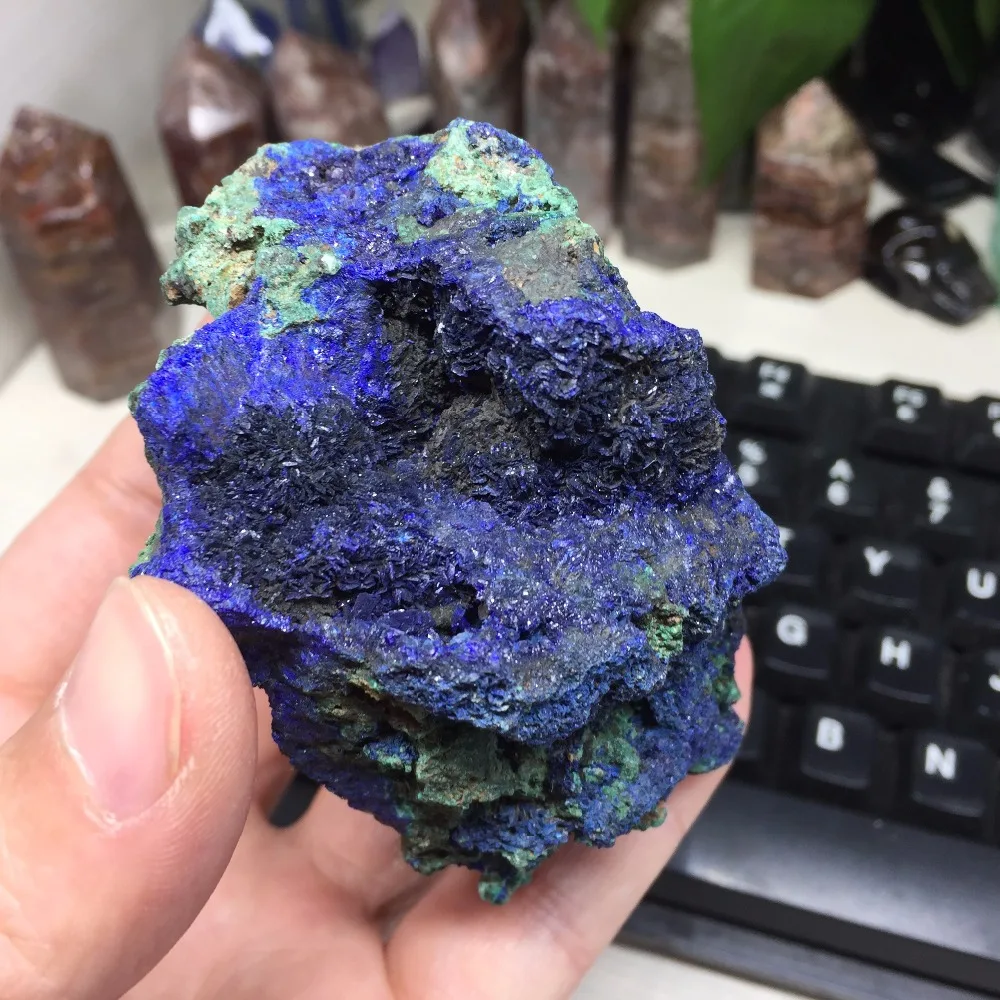 286 г натуральный чессилитовый материал образец Azurite Geode Bule и зеленый Целебный
