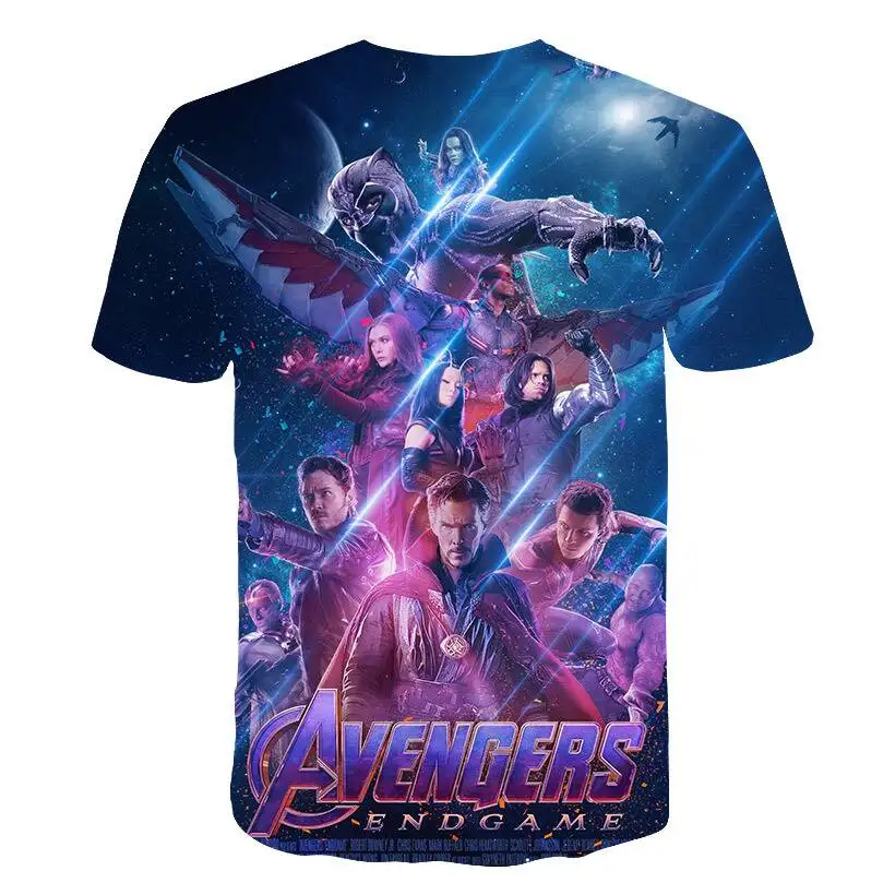 2019 новый дизайн футболки для мужчин/женщин marvel Мстители Endgame 3d Принт короткий