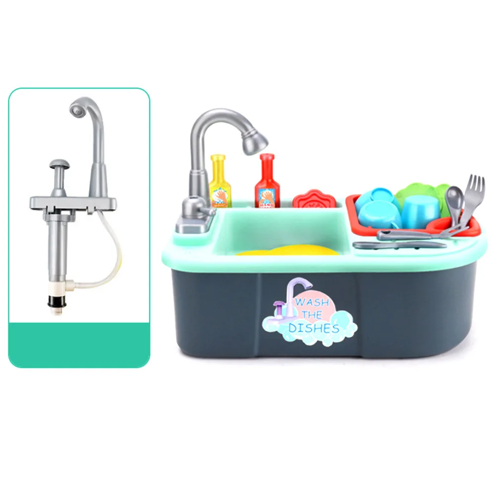 Blue Моделирование кухня игра игрушки дети пластиковые посудомоечные машины игрушки Ролевые кухонные игрушки набор посудомоечная машина раковина игрушка для раннего развития - Цвет: Blue