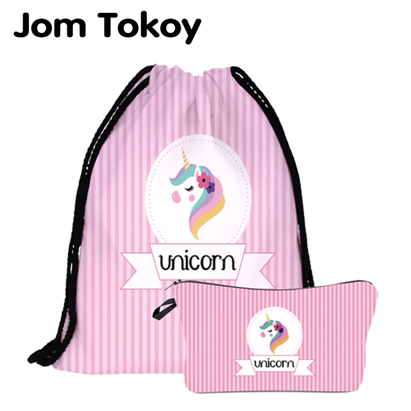 Jom Tokoy Новый Модный женский рюкзак с принтом из 2 предметов школьные рюкзаки