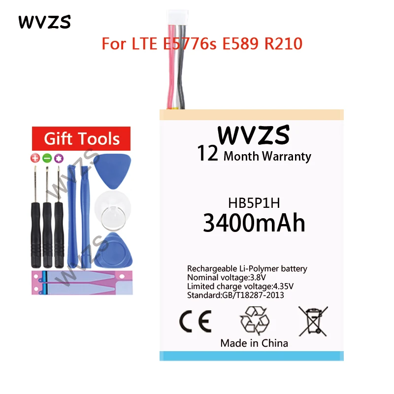 Wvzs 3400 мАч литий-полимерный аккумулятор Батарея HB5P1H для роутер Huawei E589 R210 E5776s