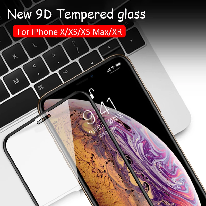 Закаленное стекло для iPhone 11 Pro XS Max Защита экрана для iPhone X стекло на iPhone X XS XR 11 защитное стекло 9D