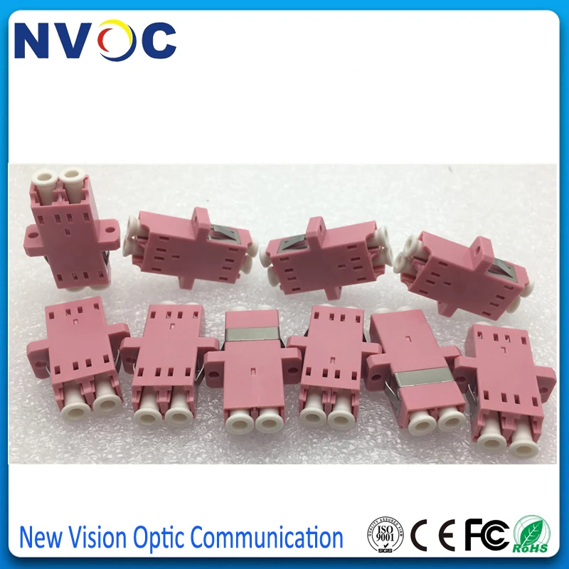 200 шт./лот мм Дуплексный LC/UPC OM4 розовый волоконно оптический соединитель
