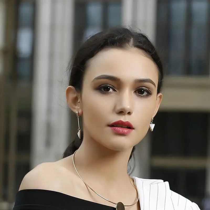 Vnox нерегулярные Для женщин Висячие серьги Природный камень Треугольники стрелка