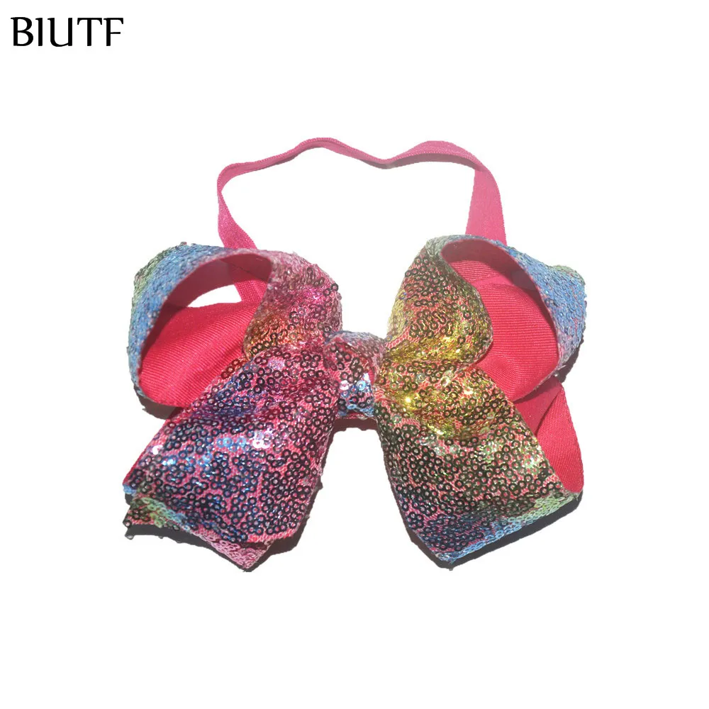 1 шт./лот 6 ''большая повязка на голову с блестками и бантом детский головной