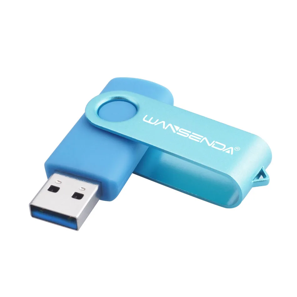 Синий WANSENDA D300 USB флеш-накопитель 3,0, 128 ГБ, 64 ГБ, 32 ГБ, 16 ГБ, 8 ГБ, 4 Гб, вращающийся дизайн, карта памяти, флешка, посылка - Цвет: Синий