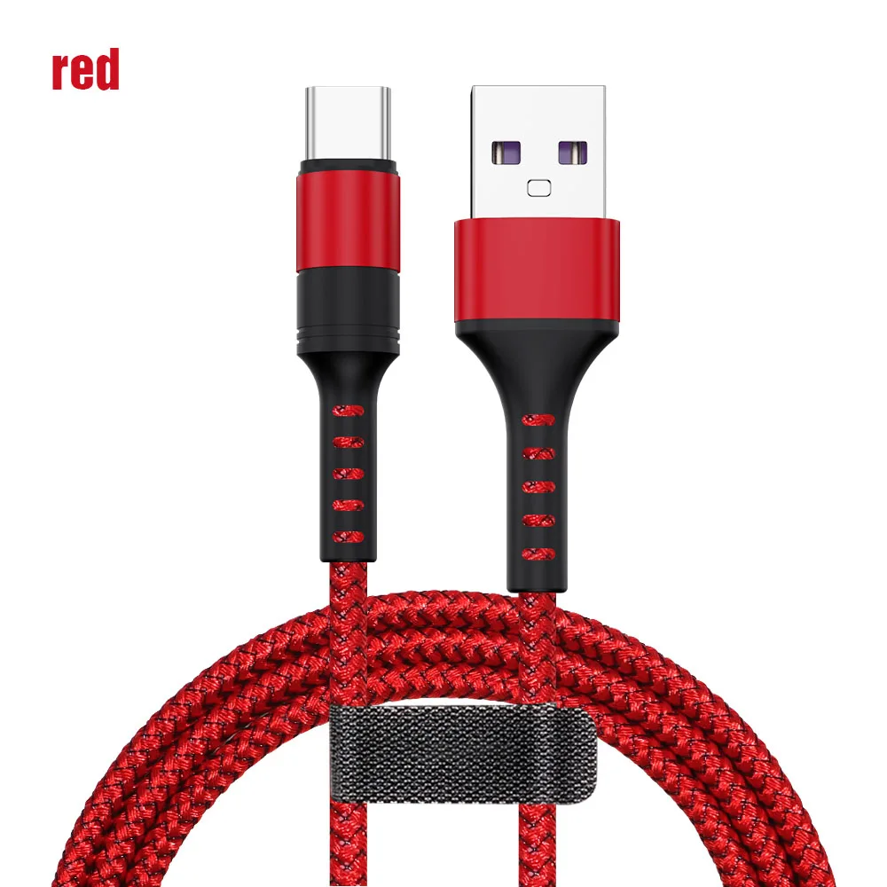 5A супер быстрый USB C кабель для huawei P20 P30 Xiaomi Mi 9 Quick Charge 3,0 usb type C зарядный кабель для samsung S10 S9 S8 нейлон - Цвет: Red