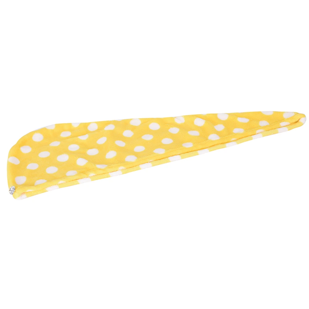 yellow Новинка, женское полотенце для волос, быстросохнущее банное полотенце, тюрбан, закручивающаяся крышка, петля для пуговицы, шапка, макияж, косметический инструмент для купания - Цвет: yellow
