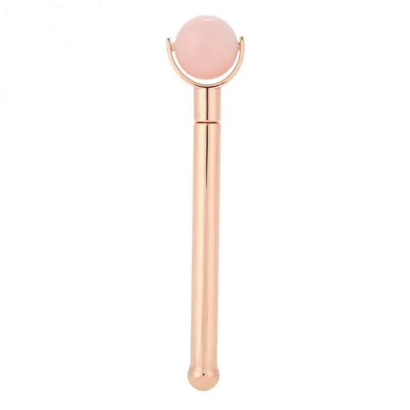 Natural Rose Quartz Нефритовый роликовый для похудения глаз Массажер лобной части головы антивозрастной против морщин Удаление массажер для головы нефритовый ролик инструмент для массажа лица - Цвет: Natural Rose Quartz