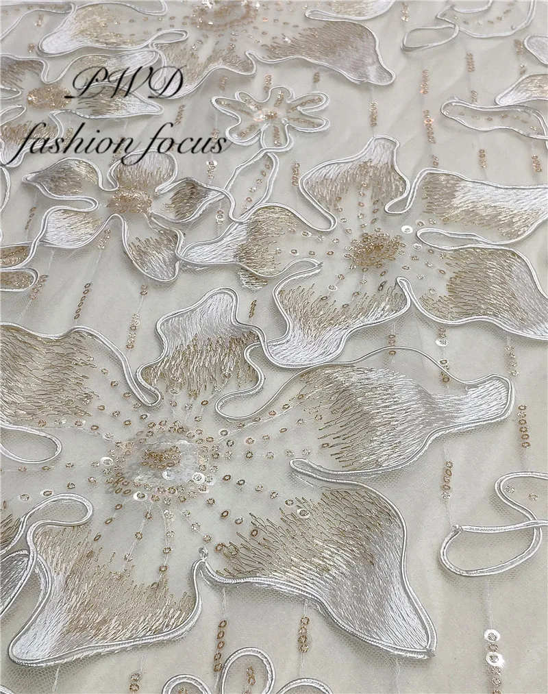 2018 Свадебная Золотая серия нигерийская кружевная свадебная ткань модная