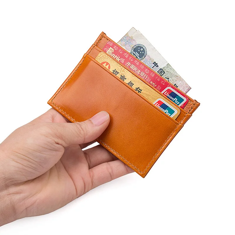 Nesitu RFID Блокировка натуральная кожа тонкий Простой женский держатель для
