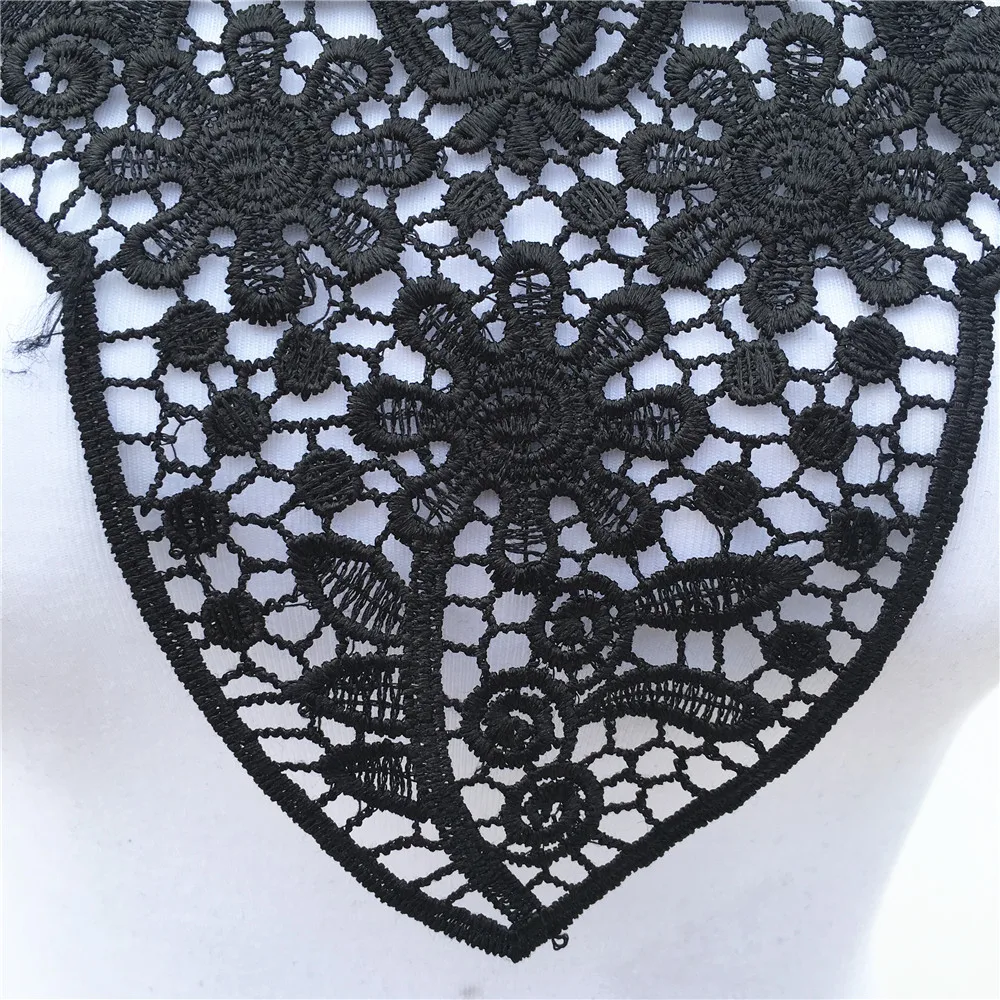 1 шт. черная Венецианская кружевная ткань аппликация для платья мотив блузка