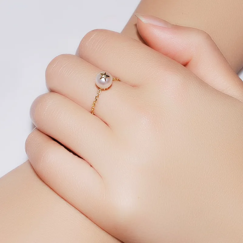 Роскошное ювелирное изделие натуральная жемчужная цепочка кольцо из