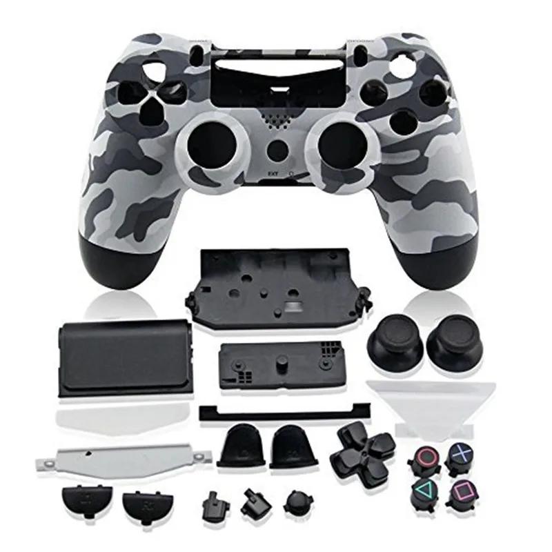 PS4 Full Housing Controller Shell Case Cover Mod Kit buttons For Playstation 4 Dualshock 4 PS 4 V1 Replacement Camouflage Camo