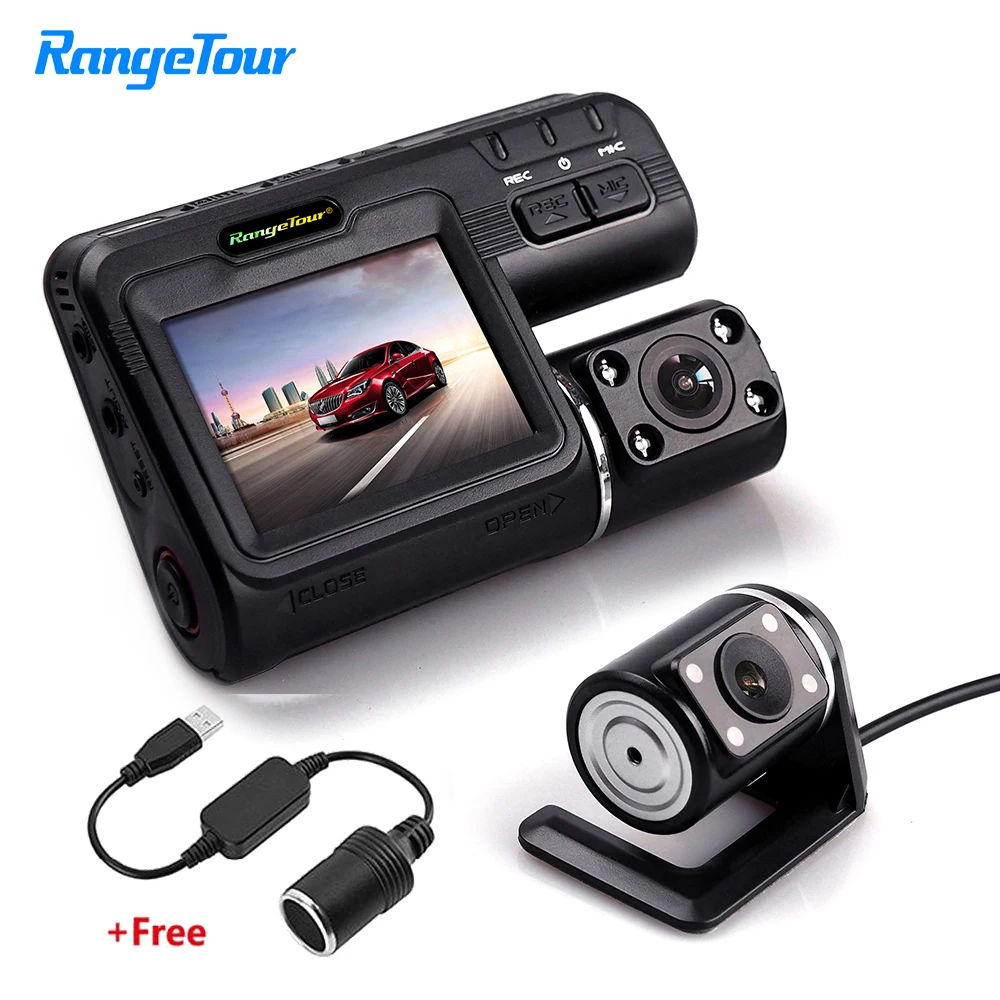 Автомобильный dvr Dashcam двойной объектив видео регистраторы сзади камера HD 1080 P