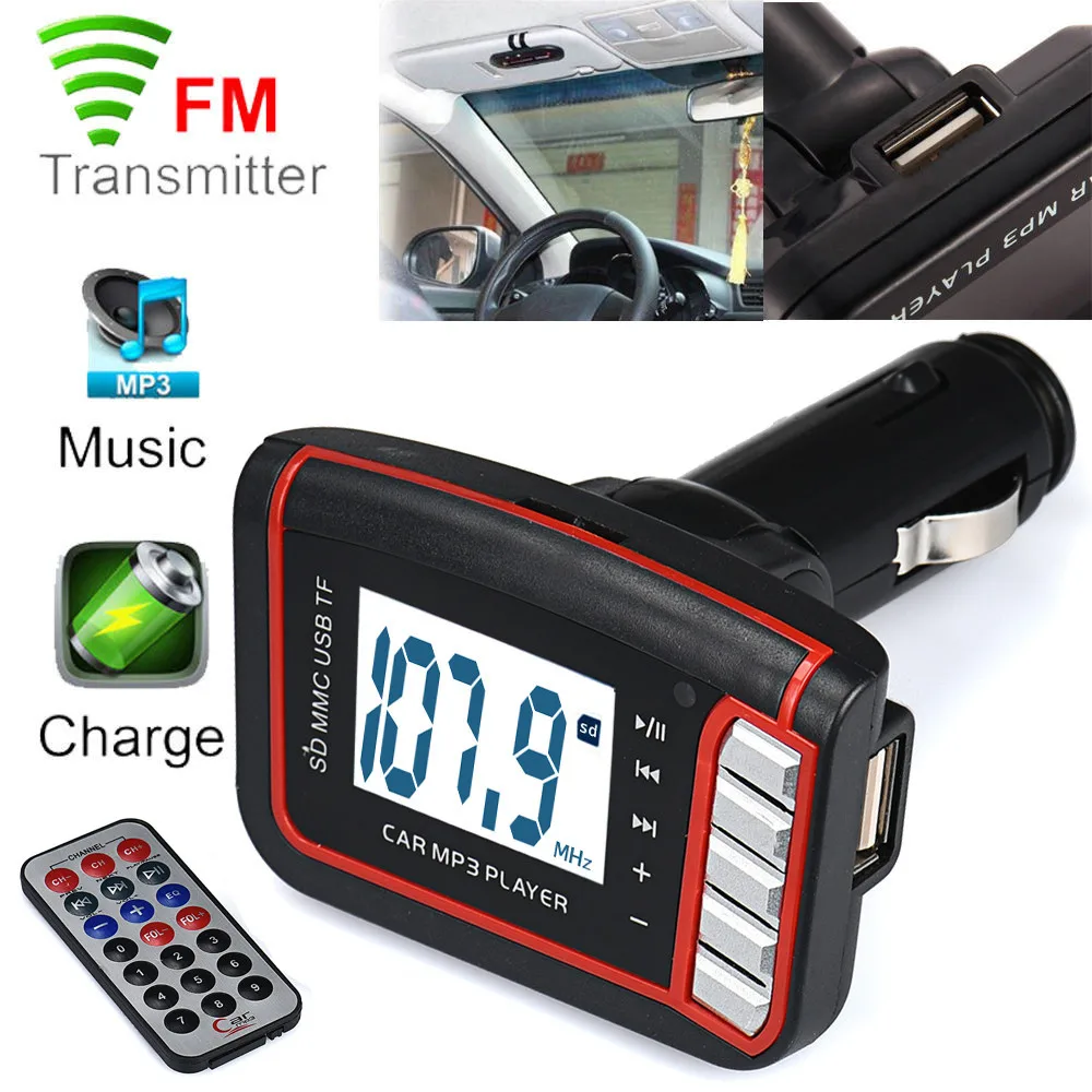 Универсальный умный ЖК дисплей автомобиля MP3 MP4 плееры беспроводной FM передатчик