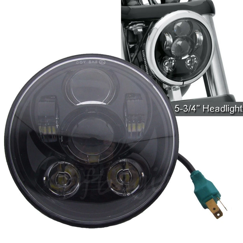 5-3/4&quot Round Headlamp for Harley Dyna Sportster 1200 48 883 Parts Moto 5.75 Inch Projector LED Headlight Black Blue orange |