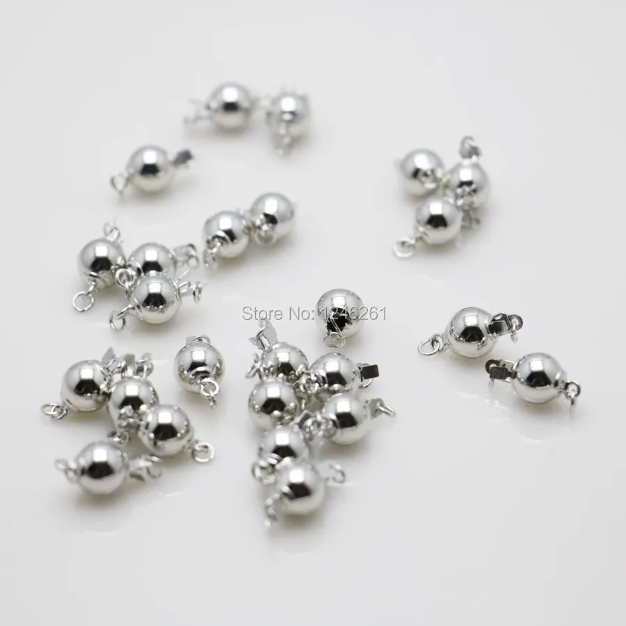 5 шт. фурнитура застежка для аксессуаров круглые бусины кнопка Серебряная
