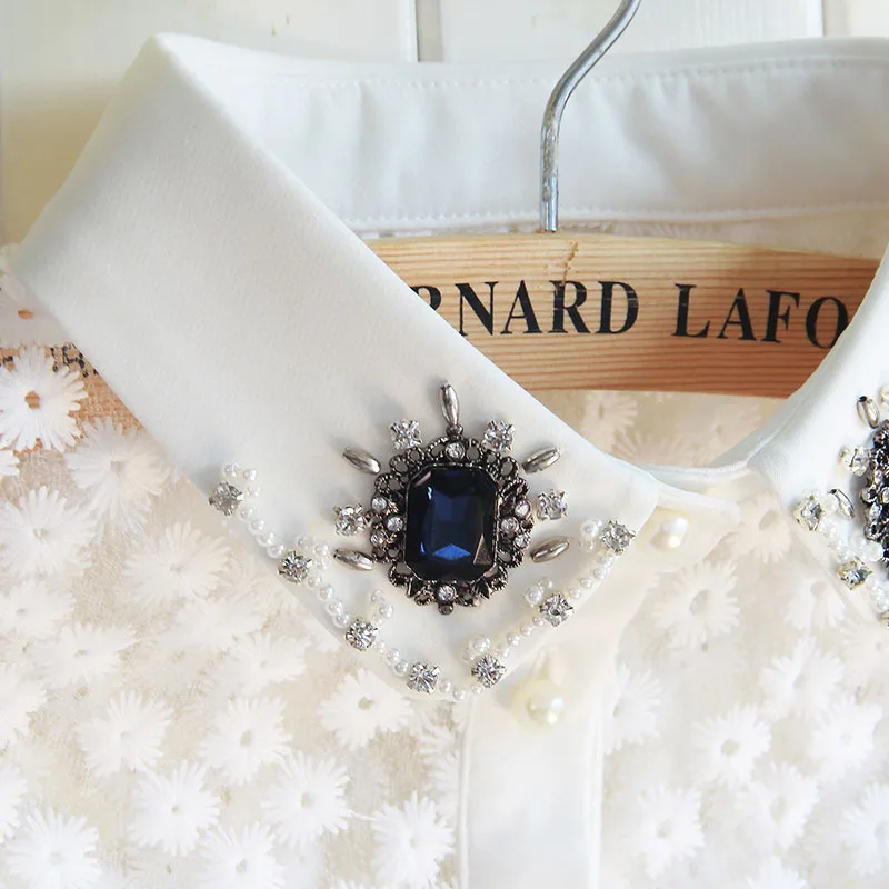 Фальшивый воротник женская рубашка Съемный алмаз кружевная весенняя одежда Dickey