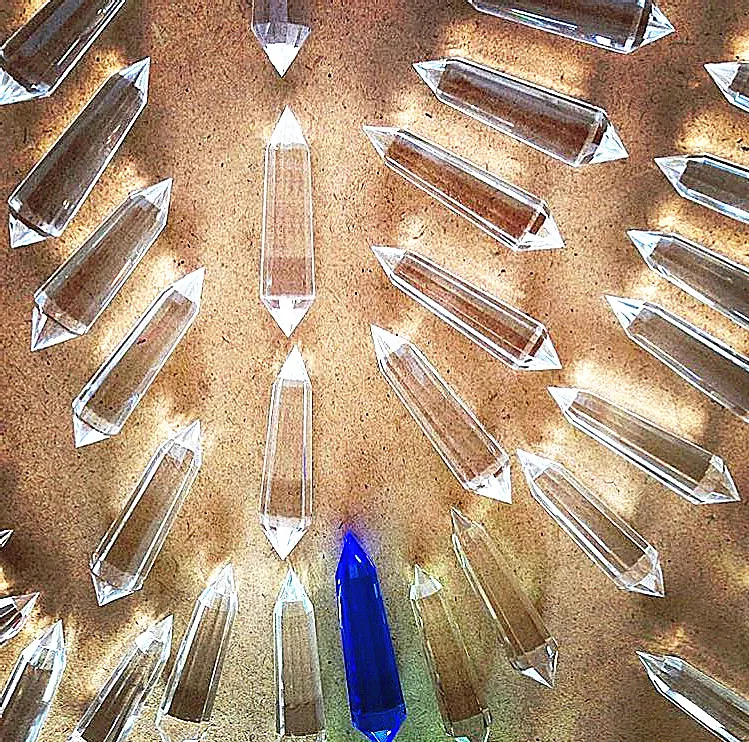 Natural quartz 24-sided wand point inspired reiki healing transparent crystal home decor. Christmas gift 26pcs | Дом и сад