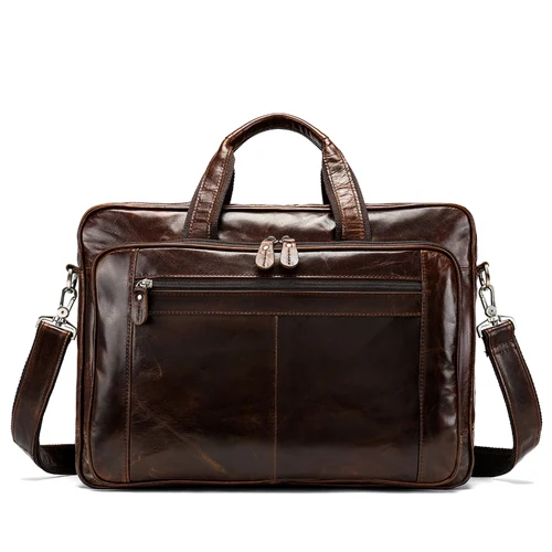 

Men's Briefcase for Documents Bag Men's Genuine Leather 15''Laptop Bag Big Computer Bags Travel Tote Business Briefcase 7320