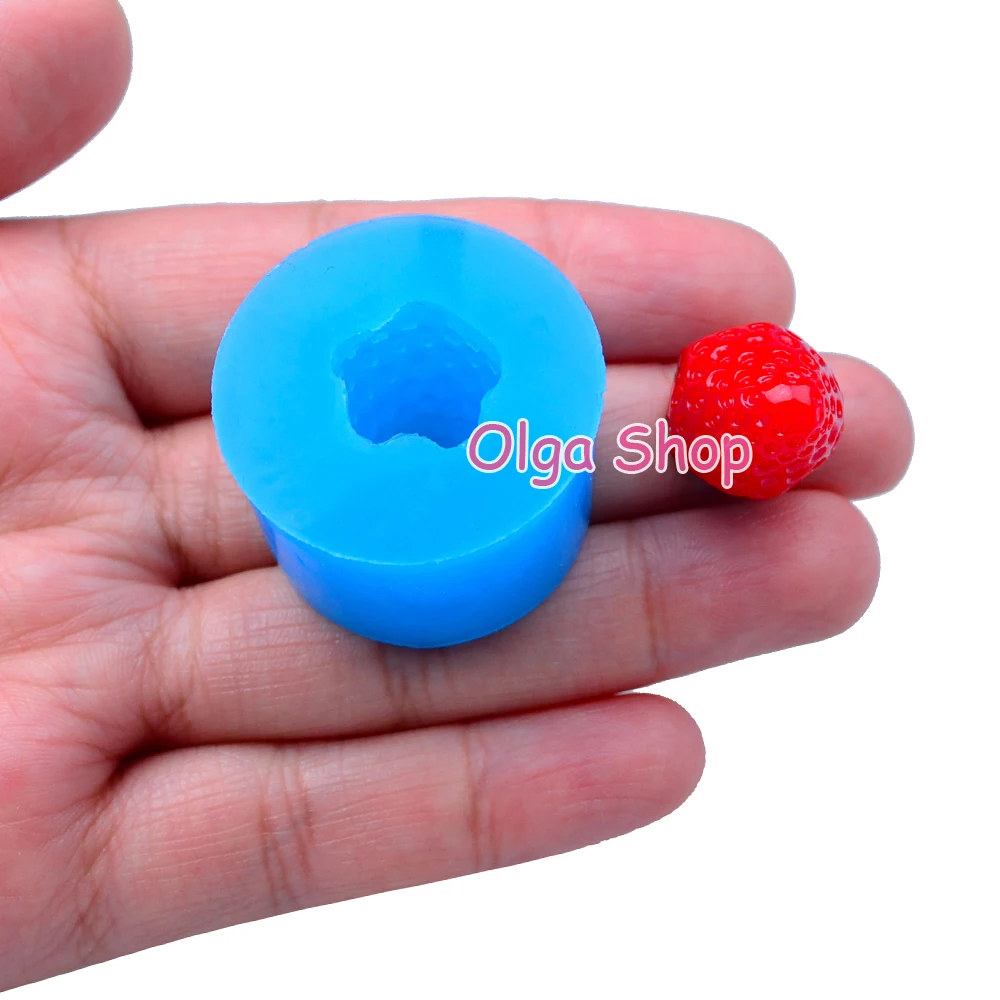SYL081 19.3mm 3D Strawberry Silicone Mold - Fruit Cake Decoration Fondant Candy Chocolate Resin Jewelry Pendant Necklace | Дом и сад