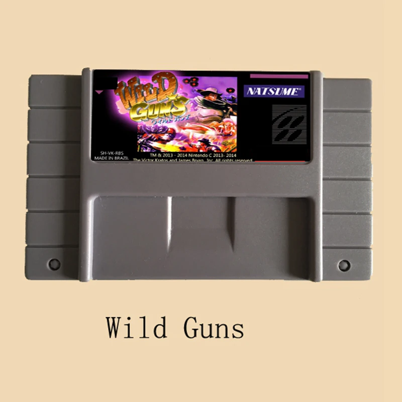 Игровая карта Wild Guns 46 Pin 16 Bit Grey для игроков в США NTSC| |
