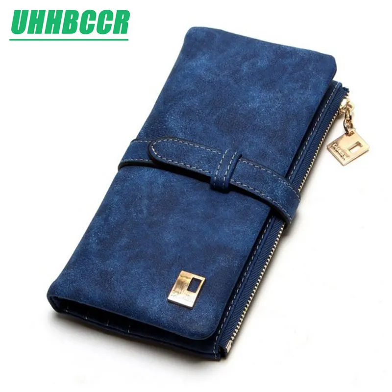 UHHBCCR, новинка, модные женские кошельки, длинный дизайн, шнурок, нубук, кожа, на молнии, кошелек, женский кошелек, два сложения, много цветов, клатч