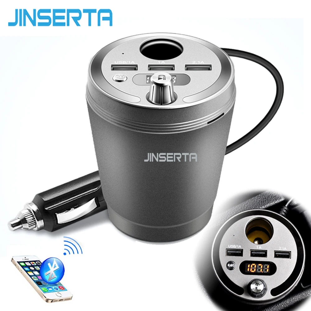 Автомобильный MP3 плеер JINSERTA с Bluetooth fm передатчик 3 выхода USB 1 А адаптер для