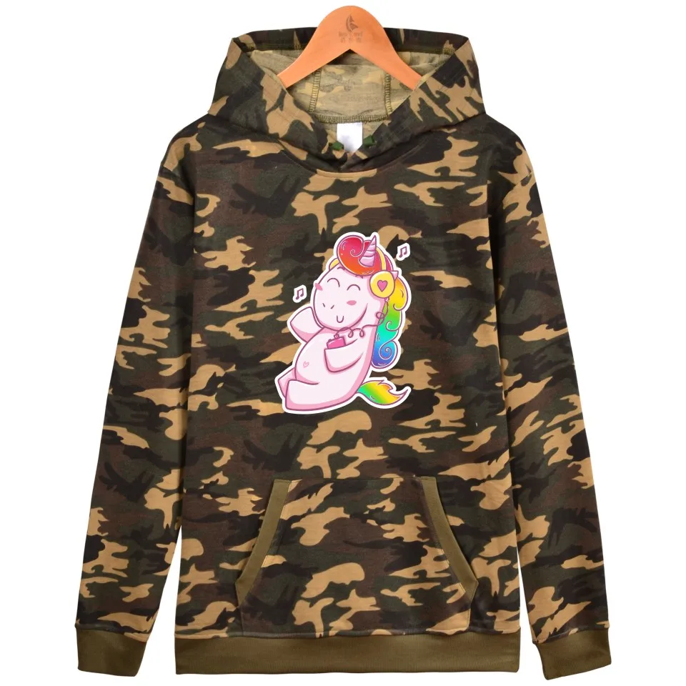 2018 Единорог Kawaii мультфильм Толстовка Новая девушка хлопок кепки осень толстовки