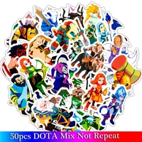50pcslot funny cartoon dota game stickers for moto suitcase cool laptop graffiti stickers skateboard kids stickers