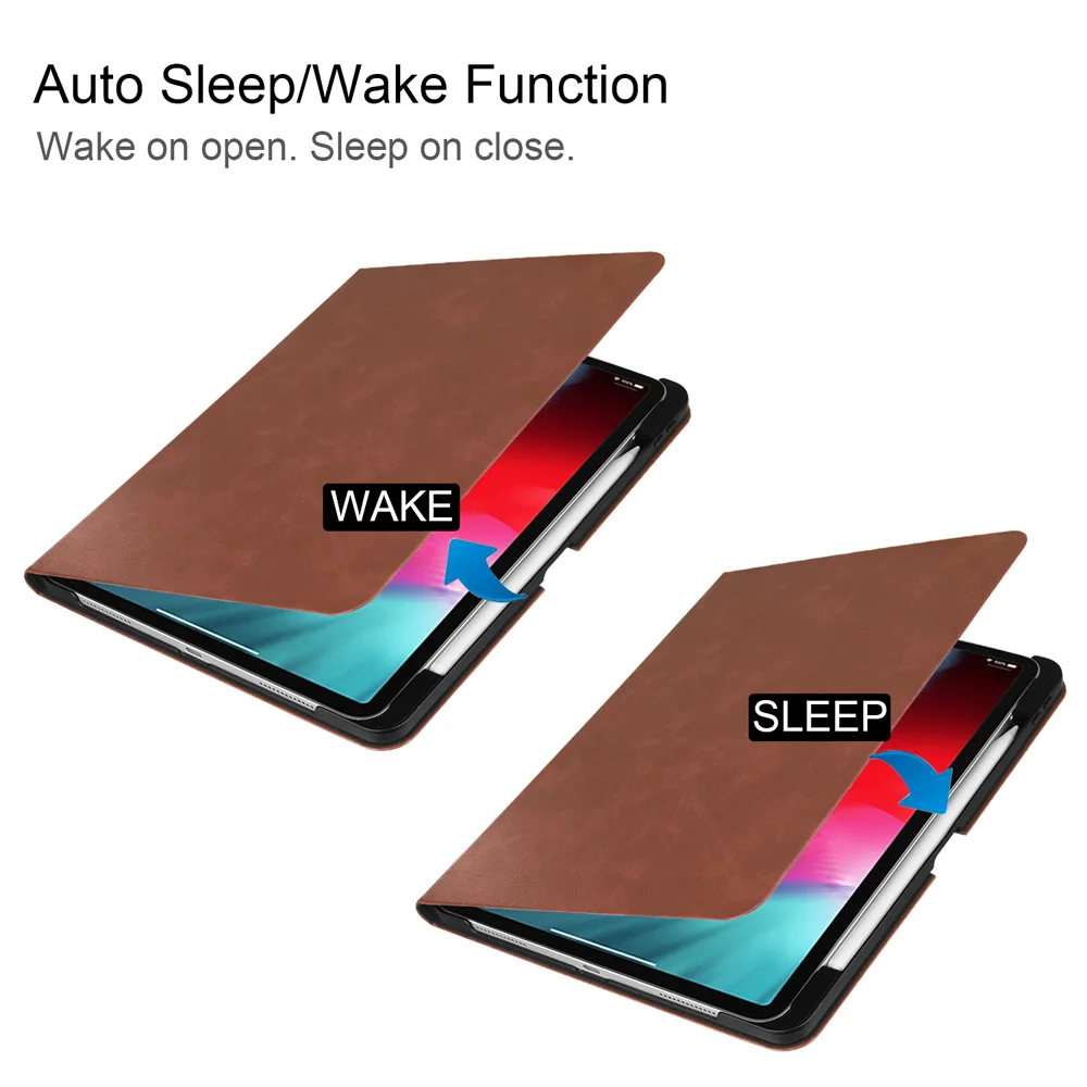 Business Solid PU Leather Case for Apple iPad Pro 11 2018 Tablet Pen Slot Kickstand PC Back Cover Smart Flip Protect Shell | Компьютеры и