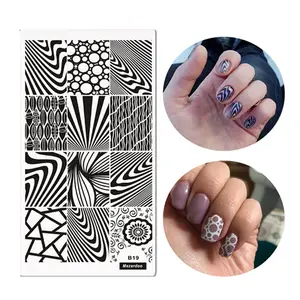 Штамповочная пластина с рисунком зебры узорами, дизайн ногтей, 12 х6 см