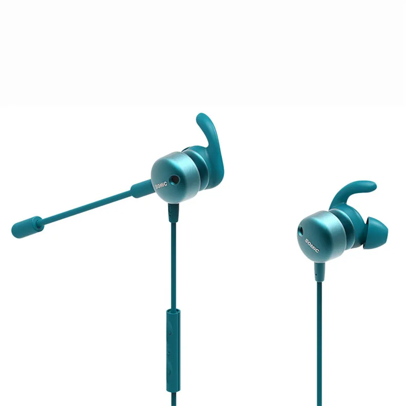 Deep green Somic G628 наушники-вкладыши с микрофоном для компьютера ноутбука 3,5 мм Проводная гарнитура для планшета мобильного телефона - Цвет: Deep green
